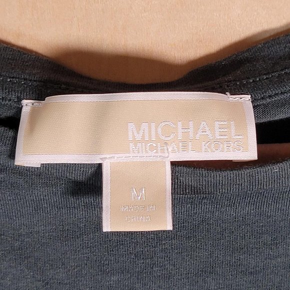 MICHAEL BY MICHAEL KORS Green Pullover Tunic Ruffled Sleeves Shirt Women Size M - Picture 3 of 10